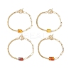 Rectangle Natural Amber Bead Link Bracelets BJEW-JB13365-2