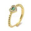 Rack Plating Brass Micro Pave Cubic Zirconia Adjustable Rings RJEW-H228-02G-03-1