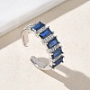 Brass Micro Pave Cubic Zirconia Cuff Open Rings for Women RJEW-L343-16P-3