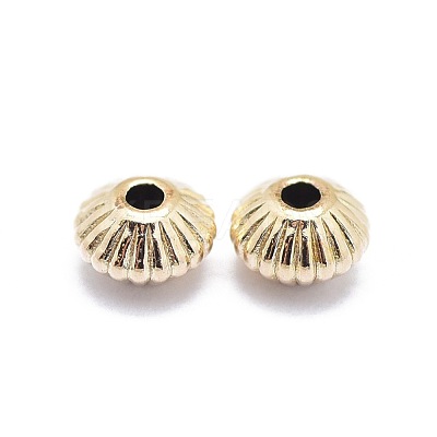 Yellow Gold Filled Corrugated Beads KK-L183-031G-1