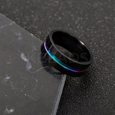 316L Surgical Stainless Steel Wide Band Finger Rings RJEW-T005-10-02-1