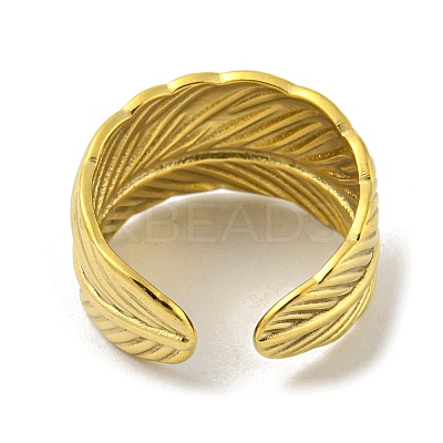 304 Stainless Steel Open Cuff Ring RJEW-C067-15G-1
