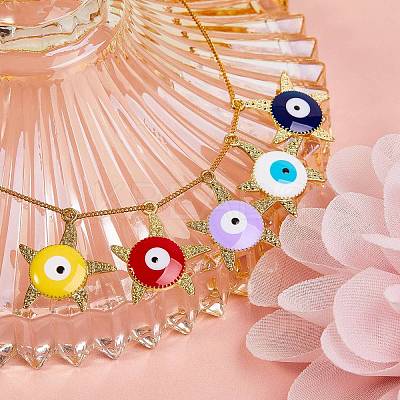 16Pcs 8 Colors Alloy Enamel Pendants ENAM-SZ0001-38LG-1