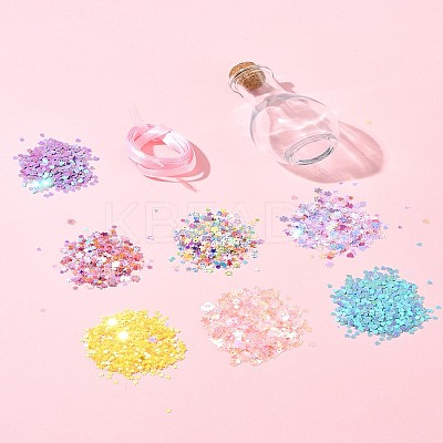 Star Heart PVC Plastic Paillette/Sequins Beads Wish Bottle DIY Making Kits DIY-FS0007-59-1