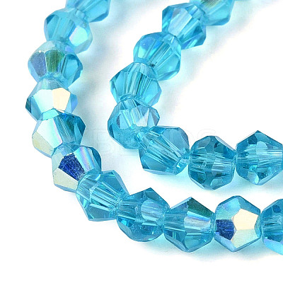 AB Color Plated Transparent Glass Beads Strands GLAA-G127-01-02N-1