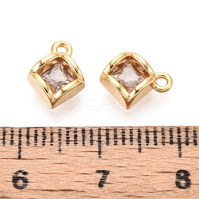 Brass Micro Pave Cubic Zirconia Charms KK-N263-65G-1
