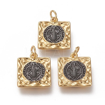 Brass Pendants KK-L188-14GB-1
