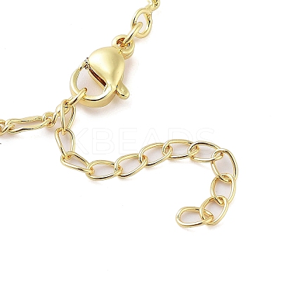 Brass Clear Cubic Zirconia Pendant Necklaces for Women NJEW-M009-05G-B-1
