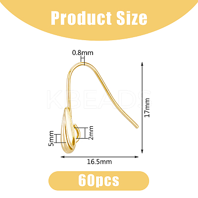 60Pcs Brass Earring Hooks KK-DC0003-89-1