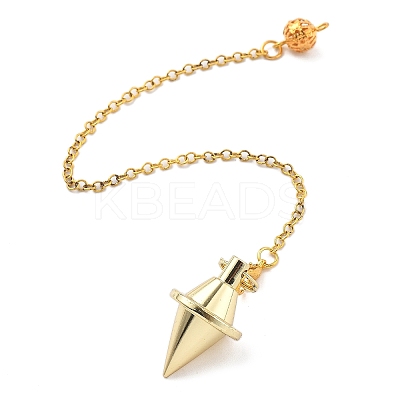 Brass Dowsing Pendulum Big Pointed Cone Pendants KK-H491-06-1