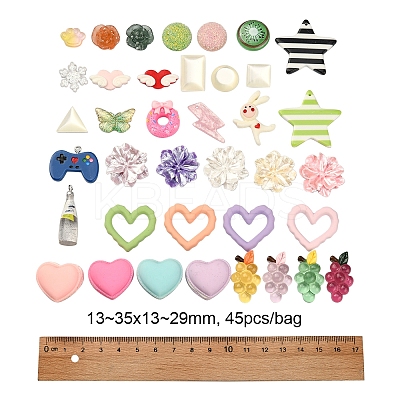 Opaque & Transparent Resin Cabochons RESI-CJ0002-44-1