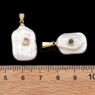 Baroque Natural Keshi Pearl Pendants PALLOY-JF05897-1