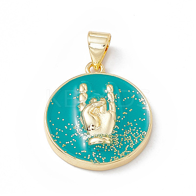 Rack Plating Brass Enamel Pendants KK-B065-03G-1