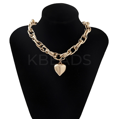 Heart Pendant Necklace NJEW-K261-03G-1