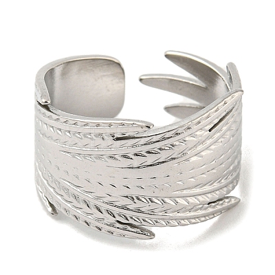 Non-Tarnish 304 Stainless Steel Open Cuff Ring RJEW-C067-12P-1