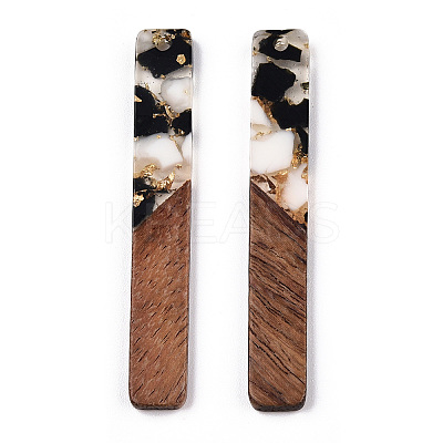 Transparent Resin & Walnut Wood Big Pendants RESI-TAC0017-70-A01-1