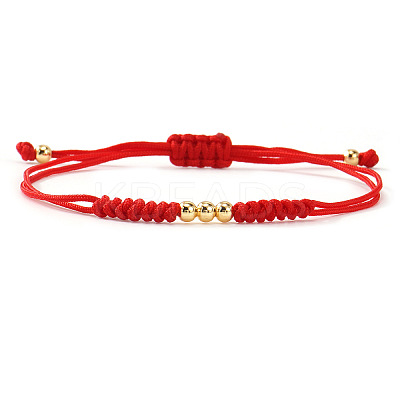 Stylish Unisex Round Brass Bead Braided Bracelets OJ1564-2-1