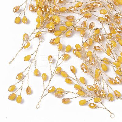 Glass Seed Beads Wire Wrapped Big Pendants X-FIND-S306-14E-1