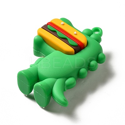 Dinosaur with Hamburger Shape PVC Pendants LS-KY-E012-03A-1
