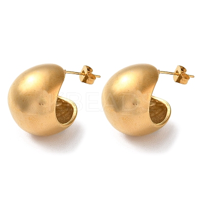 Ion Plating(IP) 304 Stainless Steel Round Stud Earrings EJEW-H127-11G-1