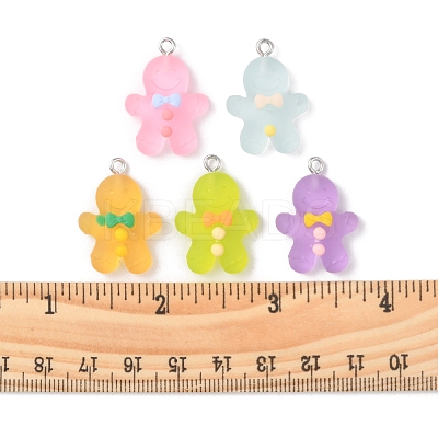 20Pcs 5 Colors Christmas Transparent Resin Pendants RESI-FS0001-41-1