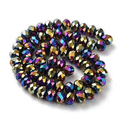 Electroplate Glass Beads Strands GR8X12MMY-M-1