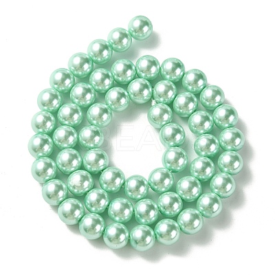 Eco-Friendly Dyed Glass Pearl Round Bead Strands HY-A002-8mm-RB034-1