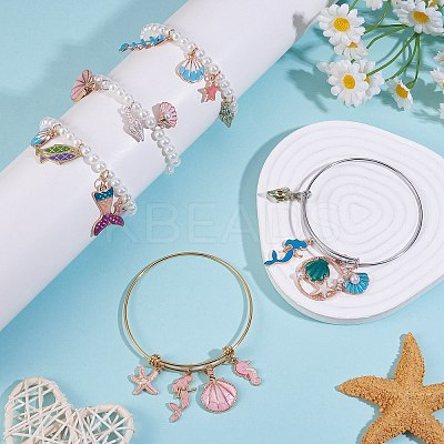 DIY Ocean Theme Bracelet Bangle Making Kit DIY-SZ0009-35-1