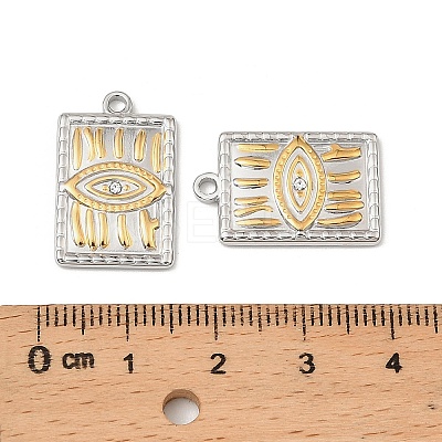 304 Stainless Steel Rhinestone Pendants STAS-T068-69GP-1