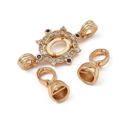 SHEGRACE Flower Brass Micro Pave Clear Cubic Zirconia Fold Over Clasps XGRQ58041-783G-1-1
