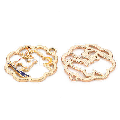 Eco-Friendly Alloy Enamel Pendants ENAM-T011-61-NR-1