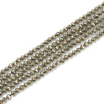 Natural Pyrite Beads Strands G-J002-19-1