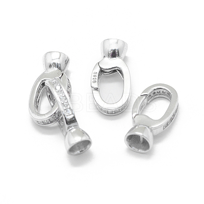 Anti-Tarnish Rhodium Plated 925 Sterling Silver Key Clasps STER-L055-065P-1