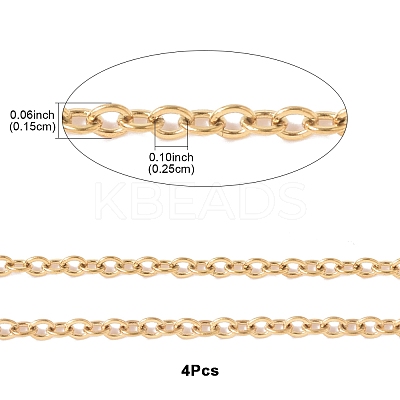 4Pcs 304 Stainless Steel Cable Chain Necklace Making STAS-FS0001-81G-1
