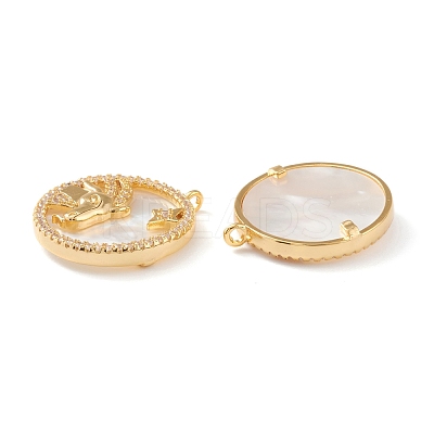 Real 18K Gold Plated Brass Micro Pave Clear Cubic Zirconia Pendants ZIRC-J039-14G-I-1