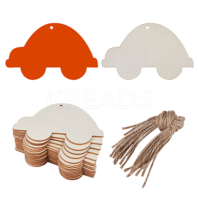 Vehicle Theme Unfinished Blank Wooden Pendants Set for Painting Arts WOOD-WH0124-26L-1