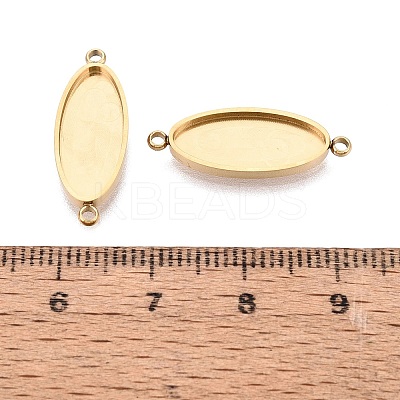 304 Stainless Steel Connector Cabochon Settings STAS-Q113-37G-1
