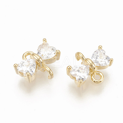 Brass Cubic Zirconia Links ZIRC-Q014-085G-1