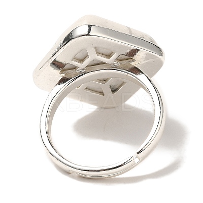 Natural Howlite Adjustable Rings RJEW-H240-01S-18-1