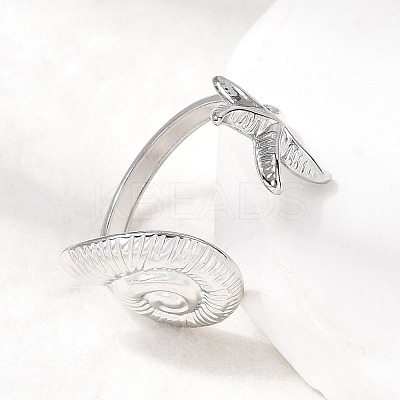 304 Stainless Steel Open Cuff Rings for Women RJEW-K313-16P-1