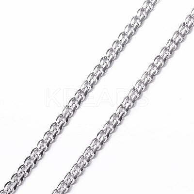Tarnish Resistant 304 Stainless Steel Curb Chain Necklaces NJEW-P147-04P-1