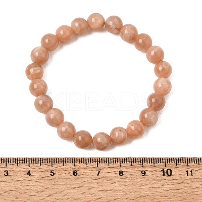 8MM Natural Sunstone Round Beaded Stretch Bracelets for Women GG-CBA3F02-11A-1