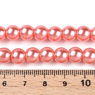 Baking Paint Pearlized Glass Pearl Round Bead Strands HY-Q330-8mm-77-A-1