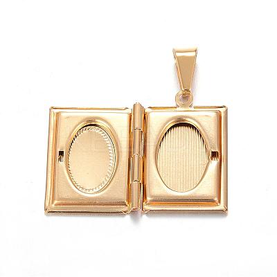 Ion Plating(IP) 316 Surgical Stainless Steel Locket Pendants STAS-N0016-06G-1