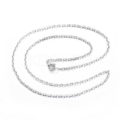 304 Stainless Steel Cable Chain Necklaces NJEW-P162-12S-1