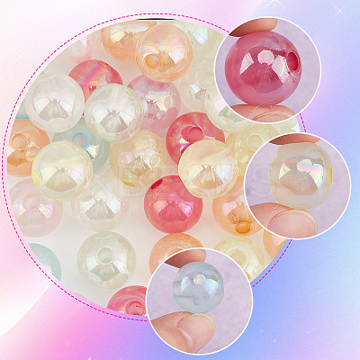 60Pcs Transparent Acrylic Beads OACR-SC0001-62-1