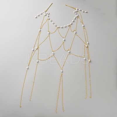 Brass Rhinestone Hair Chain DIY-WH20050-34G-1