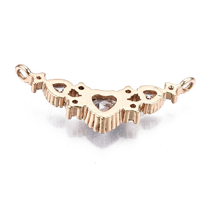 Brass Micro Pave Clear Cubic Zirconia Pendants Links X-KK-S359-162-RS-1