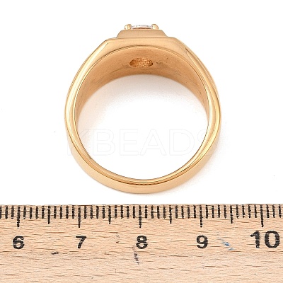 304 Stainless Steel Micro Pave Cubic Zirconia Finger Rings LS-RJEW-D336-08G-1