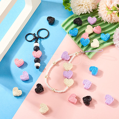 20Pcs 5 Colors Opaque Spray Painted Acrylic Beads OACR-TA0002-76-1